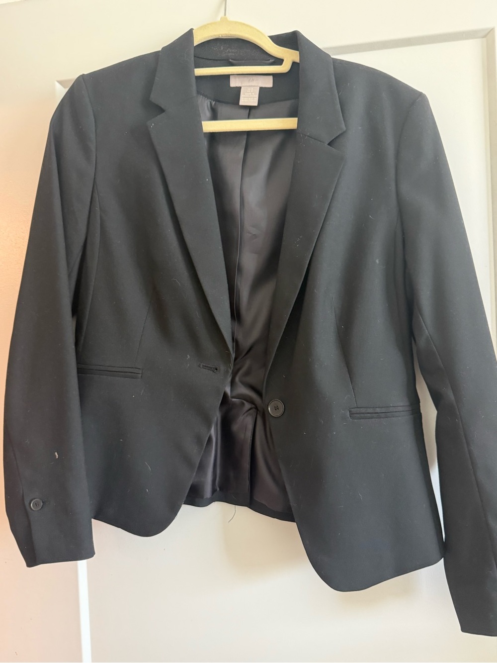 Medium - H&M Black Women's Tailored One-Button Blazer